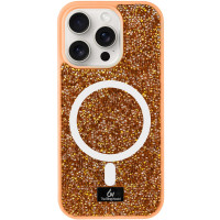Чехол Bling World Rock Diamond with MagSafe для Apple iPhone 15 Pro Max (6.7) - Sunset Gold