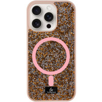 TPU чохол Bling World Rock Diamond with MagSafe для Apple iPhone 16 Pro (6.3) - Rose Gold