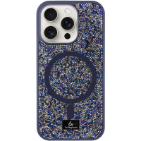 TPU чохол Bling World Rock Diamond with MagSafe для Apple iPhone 16 Pro Max (6.9) - Navy Blue