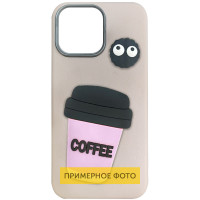 Чохол TPU Leather Toys для Apple iPhone 16e (6.1) - Coffee / Pink