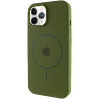 Чохол Silicone Case Full Protective (AA) with MagSafe для Apple iPhone 11 Pro (5.8) - Зелений / Dark Olive