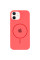 Чехол Silicone Case Full Protective (AA) with MagSafe для Apple iPhone 11 (6.1) - Арбузный / Watermelon red - фото