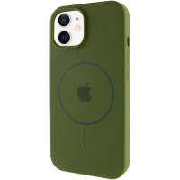 Чехол Silicone Case Full Protective (AA) with MagSafe для Apple iPhone 11 (6.1) - Зеленый / Dark Olive