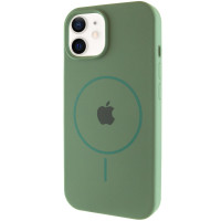 Чехол Silicone Case Full Protective (AA) with MagSafe для Apple iPhone 11 (6.1) - Зеленый / Pine green