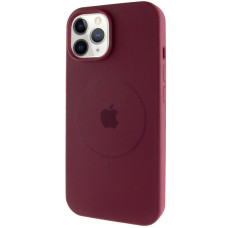 Чохол Silicone Case Full Protective (AA) with MagSafe для Apple iPhone 12 Pro / 12 (6.1) - Бордовий / Plum