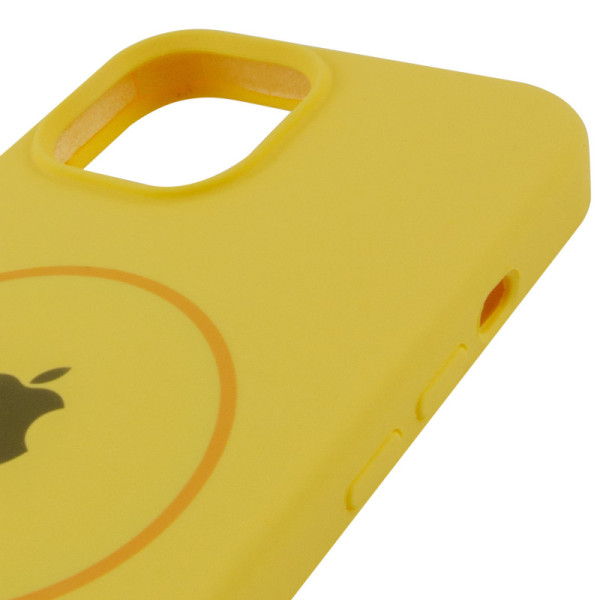 Чехол Silicone Case Full Protective (AA) with MagSafe для Apple iPhone 12 Pro / 12 (6.1) - Желтый / Yellow - фото