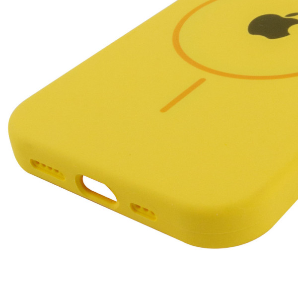 Чехол Silicone Case Full Protective (AA) with MagSafe для Apple iPhone 12 Pro / 12 (6.1) - Желтый / Yellow - фото