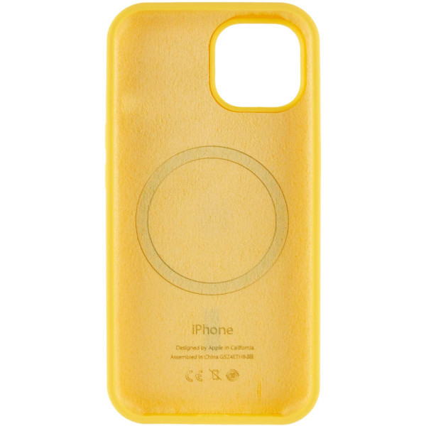 Чехол Silicone Case Full Protective (AA) with MagSafe для Apple iPhone 12 Pro / 12 (6.1) - Желтый / Yellow - фото