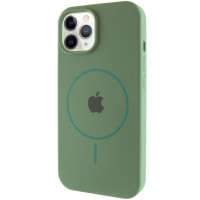 Чохол Silicone Case Full Protective (AA) with MagSafe для Apple iPhone 12 Pro / 12 (6.1) - Зелений / Pine green