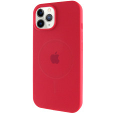 Custodia Silicone Case Full Protective (AA) con MagSafe per Apple iPhone 12 Pro / 12 (6.1) - Rosso / Deep Red