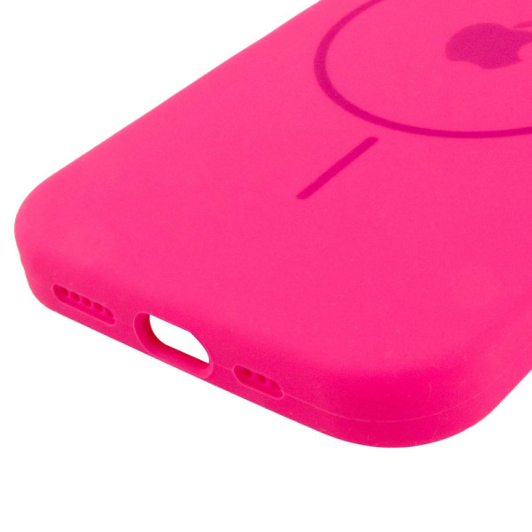 Чехол Silicone Case Full Protective (AA) with MagSafe для Apple iPhone 12 Pro / 12 (6.1) - Розовый / Barbie pink - фото