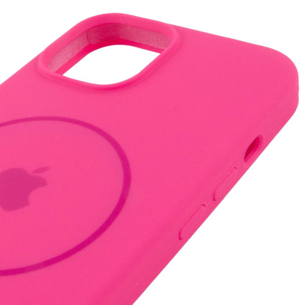 Чехол Silicone Case Full Protective (AA) with MagSafe для Apple iPhone 12 Pro / 12 (6.1) - Розовый / Barbie pink - фото