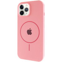Чохол Silicone Case Full Protective (AA) with MagSafe для Apple iPhone 12 Pro / 12 (6.1) - Рожевий / Light pink