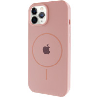 Чохол Silicone Case Full Protective (AA) with MagSafe для Apple iPhone 12 Pro / 12 (6.1) - Рожевий / Pink Sand