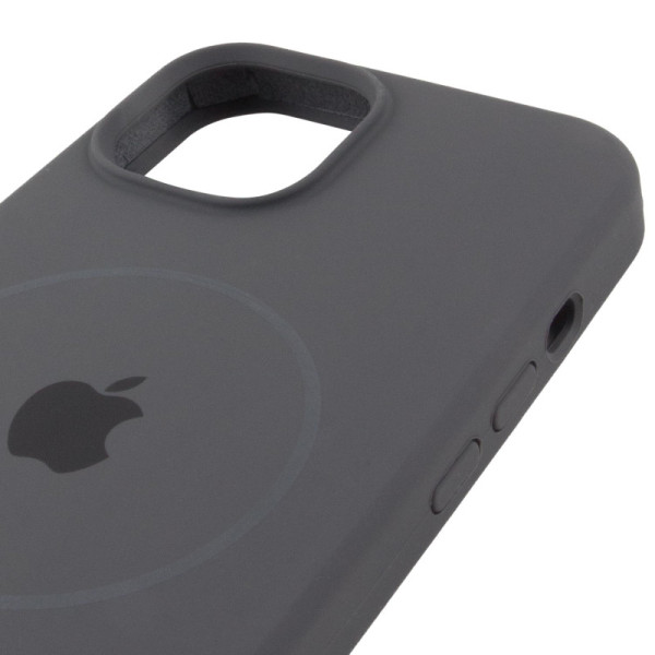 Чехол Silicone Case Full Protective (AA) with MagSafe для Apple iPhone 12 Pro / 12 (6.1) - Серый / Dark Gray - фото