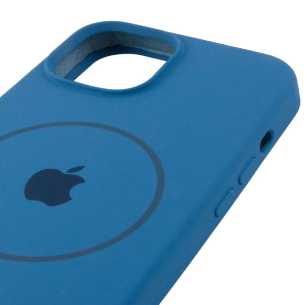 Чехол Silicone Case Full Protective (AA) with MagSafe для Apple iPhone 12 Pro / 12 (6.1) - Синий / Denim Blue - фото