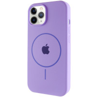 Чохол Silicone Case Full Protective (AA) with MagSafe для Apple iPhone 12 Pro / 12 (6.1) - Бузковий / Dasheen
