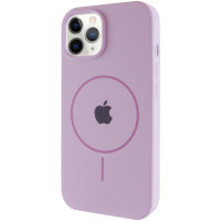 Чохол Silicone Case Full Protective (AA) with MagSafe для Apple iPhone 12 Pro / 12 (6.1) - Бузковий / Lilac