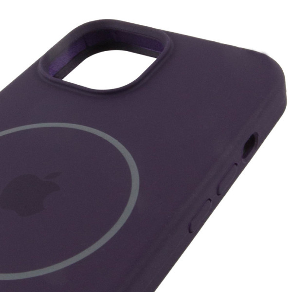 Чехол Silicone Case Full Protective (AA) with MagSafe для Apple iPhone 12 Pro / 12 (6.1) - Фиолетовый / Elderberry - фото