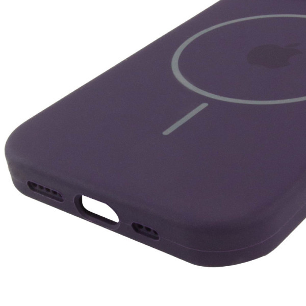 Чехол Silicone Case Full Protective (AA) with MagSafe для Apple iPhone 12 Pro / 12 (6.1) - Фиолетовый / Elderberry - фото