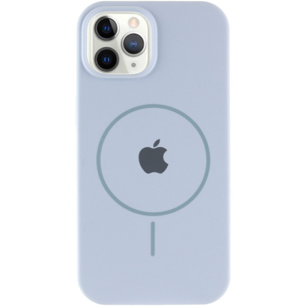 Чехол Silicone Case Full Protective (AA) with MagSafe для Apple iPhone 12 Pro Max (6.7) - Голубой / Lilac Blue - фото