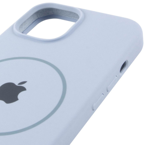 Чехол Silicone Case Full Protective (AA) with MagSafe для Apple iPhone 12 Pro Max (6.7) - Голубой / Lilac Blue - фото