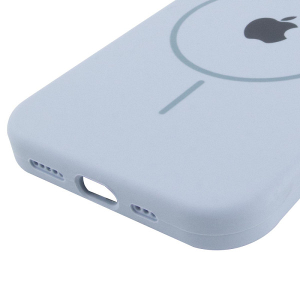 Чехол Silicone Case Full Protective (AA) with MagSafe для Apple iPhone 12 Pro Max (6.7) - Голубой / Lilac Blue - фото