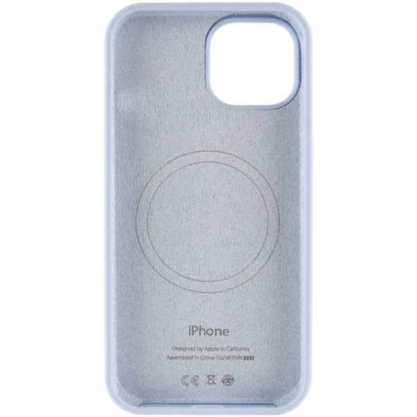 Чехол Silicone Case Full Protective (AA) with MagSafe для Apple iPhone 12 Pro Max (6.7) - Голубой / Lilac Blue - фото