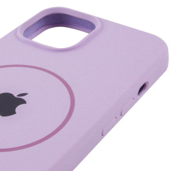 Чехол Silicone Case Full Protective (AA) with MagSafe для Apple iPhone 12 Pro Max (6.7) - Сиреневый / Lilac - фото
