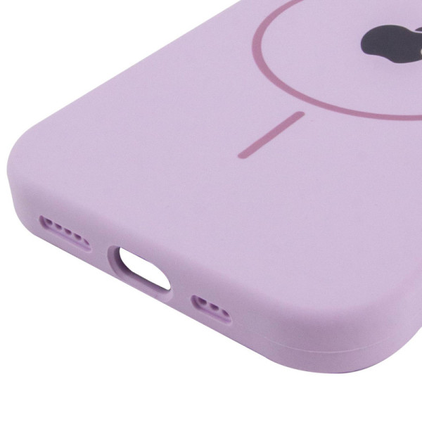 Чехол Silicone Case Full Protective (AA) with MagSafe для Apple iPhone 12 Pro Max (6.7) - Сиреневый / Lilac - фото