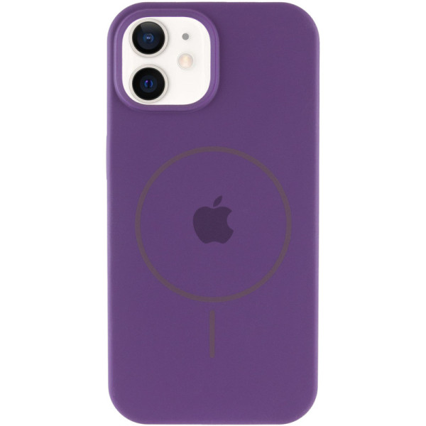Чехол Silicone Case Full Protective (AA) with MagSafe для Apple iPhone 12 Pro Max (6.7) - Фиолетовый / Amethyst - фото