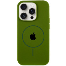 Чохол Silicone Case Full Protective (AA) with MagSafe для Apple iPhone 13 Pro Max (6.7) - Зелений / Dark Olive