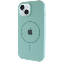 Чехол Silicone Case Full Protective (AA) with MagSafe для Apple iPhone 13 (6.1) - Бирюзовый / Light Turquoise