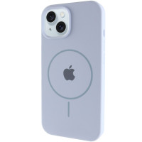 Чехол Silicone Case Full Protective (AA) with MagSafe для Apple iPhone 13 (6.1) - Голубой / Lilac Blue
