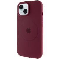 Чехол Silicone Case Full Protective (AA) with MagSafe для Apple iPhone 14 (6.1) - Бордовый / Plum