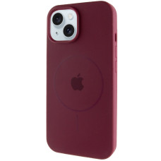 Чехол Silicone Case Full Protective (AA) with MagSafe для Apple iPhone 14 (6.1) - Бордовый / Plum