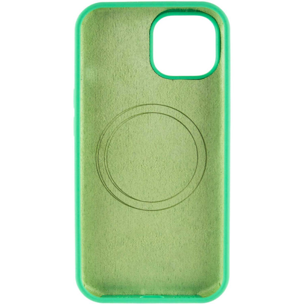 Чехол Silicone Case Full Protective (AA) with MagSafe для Apple iPhone 14 (6.1) - Зеленый / Spearmint - фото