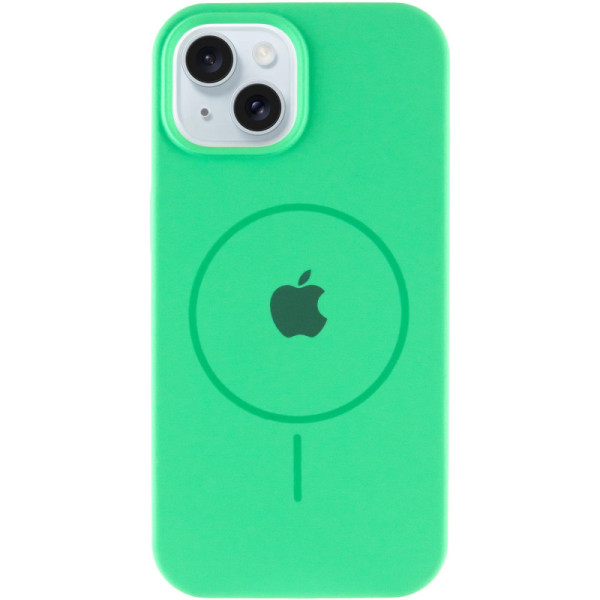 Чехол Silicone Case Full Protective (AA) with MagSafe для Apple iPhone 14 (6.1) - Зеленый / Spearmint - фото