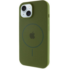 Чехол Silicone Case Full Protective (AA) with MagSafe для Apple iPhone 14 Plus (6.7) - Зеленый / Dark Olive