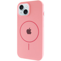 Чехол Silicone Case Full Protective (AA) with MagSafe для Apple iPhone 15 (6.1) - Розовый / Light pink
