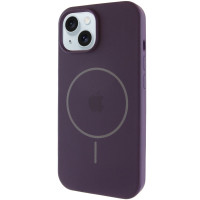 Чехол Silicone Case Full Protective (AA) with MagSafe для Apple iPhone 15 (6.1) - Фиолетовый / Elderberry