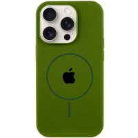 Чохол Silicone Case Full Protective (AA) with MagSafe для Apple iPhone 15 Pro (6.1) - Зелений / Dark Olive