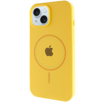 Чехол Silicone Case Full Protective (AA) with MagSafe для Apple iPhone 15 Plus (6.7) - Желтый / Yellow
