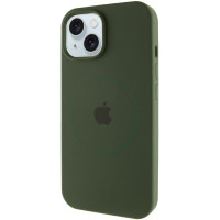 Чохол Silicone Case Full Protective (AA) with MagSafe для Apple iPhone 15 Plus (6.7) - Зелений / Cyprus Green