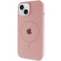 Чохол Silicone Case Full Protective (AA) with MagSafe для Apple iPhone 15 Plus (6.7) - Рожевий / Pink Sand