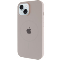 Чохол Silicone Case Full Protective (AA) with MagSafe для Apple iPhone 15 Plus (6.7) - Сірий / Light Grey