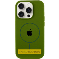 Чехол Silicone Case Full Protective (AA) with MagSafe для Apple iPhone 16 (6.1) - Зеленый / Dark Olive