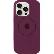 Чехол Silicone Case Full Protective (AA) with MagSafe для Apple iPhone 16 Pro (6.3) - Бордовый / Plum