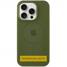 Чехол Silicone Case Full Protective (AA) with MagSafe для Apple iPhone 16 Plus (6.7) - Зеленый / Cyprus Green