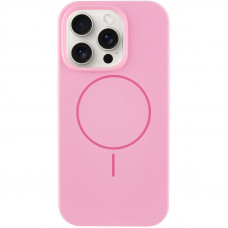 Чохол Silicone Case Full Protective (AA) NO LOGO with MagSafe для Apple iPhone 12 Pro / 12 (6.1) - Рожевий / Light pink